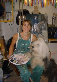 Katrina with Edward in her studio